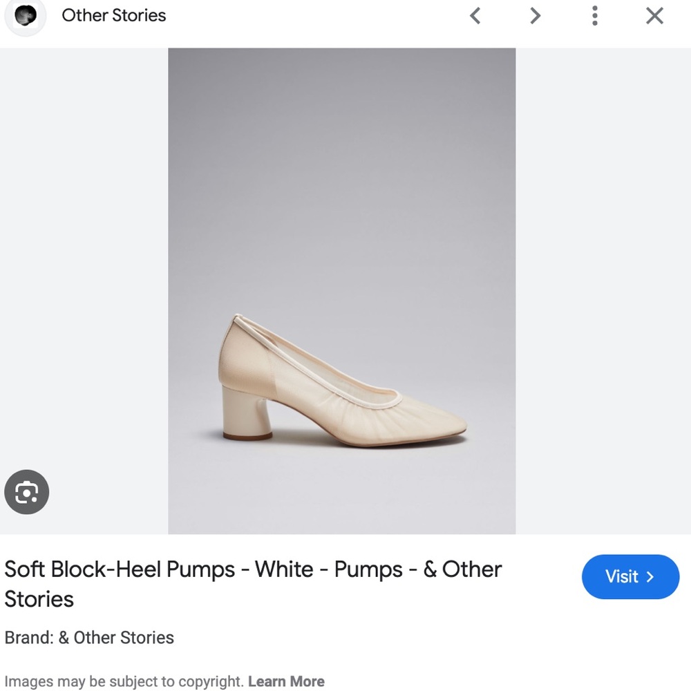 & Other Stories Soft Block-Heel Pumps in White